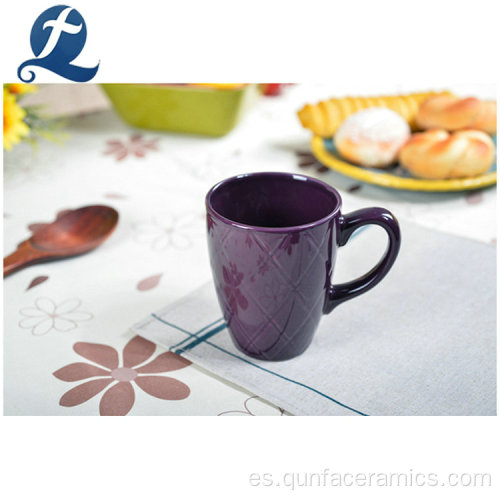 Taza de café de cerámica de color de patrón personalizado con asa